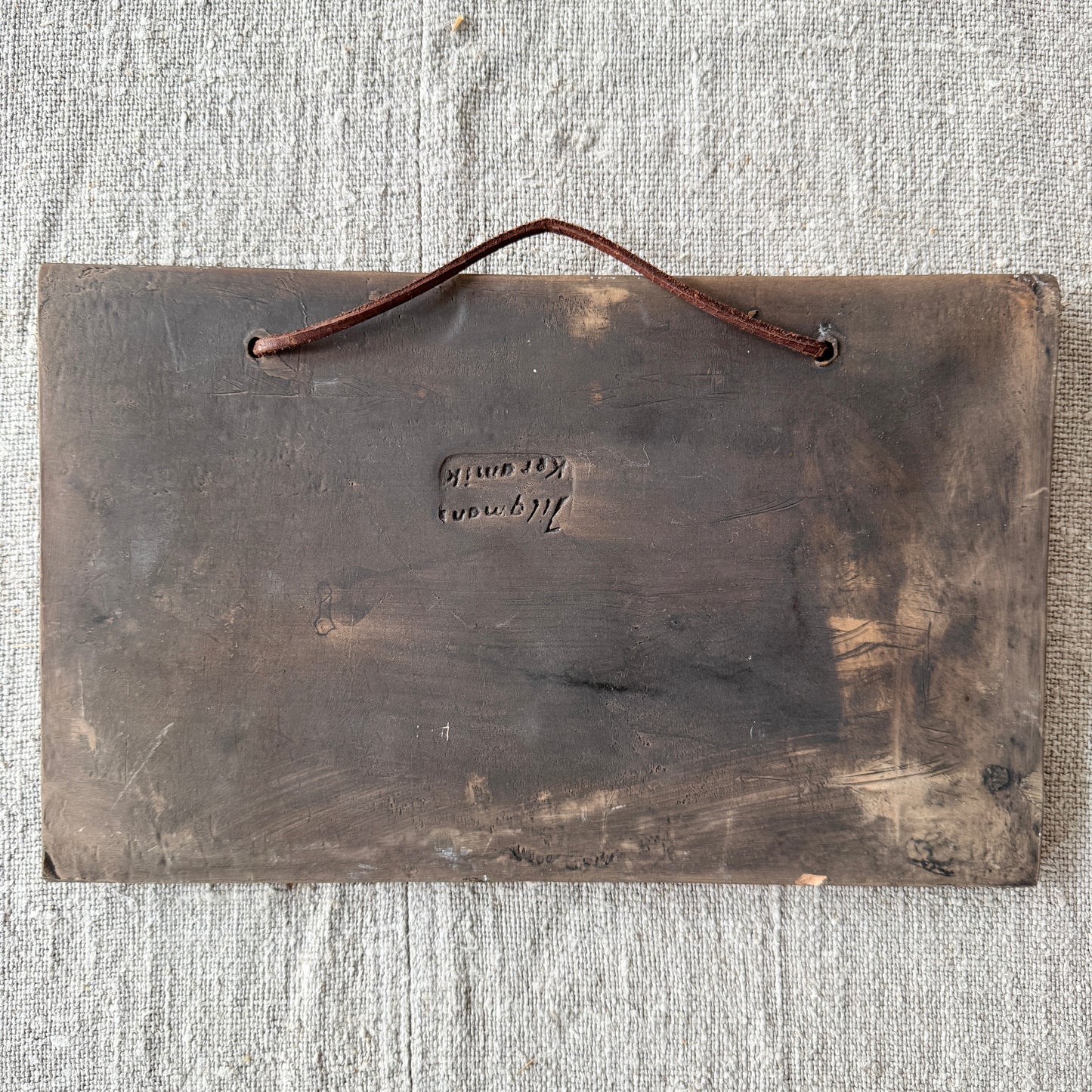 Tilgmans, Sweden 1960-70s. Vintage Glazed Stoneware Wall Plaque.