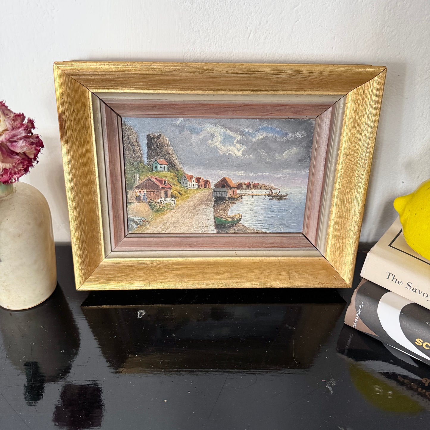 Fjällbacka. Swedish Oil Painting Early 1900s.