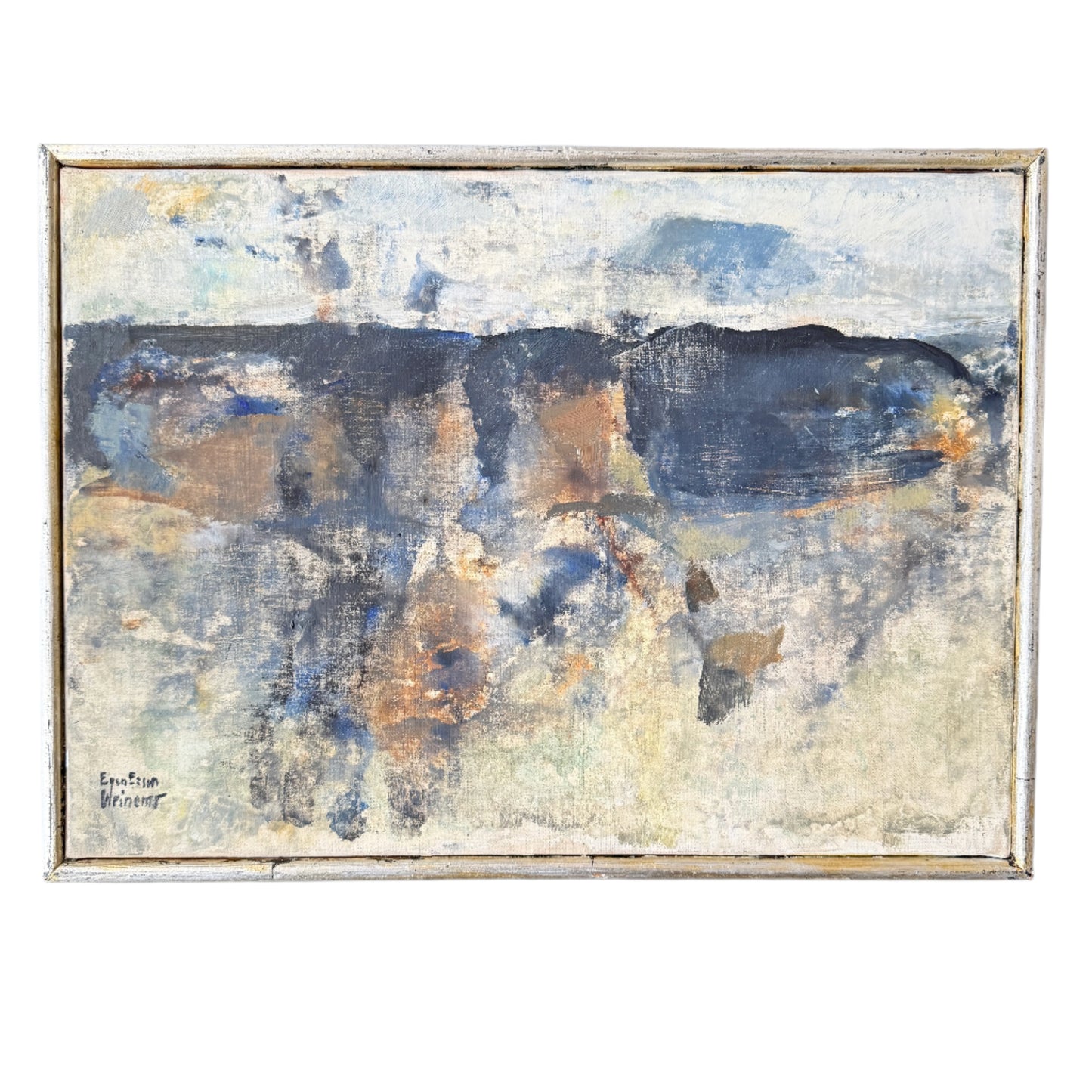 Frostveil. Vintage Swedish Abstract Expressionist Oil Painting.