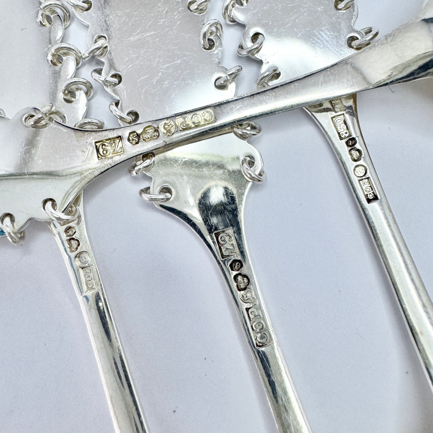 Sweden. Vintage Solid Silver Sami / Laplander Traditional "Fika" Spoons.