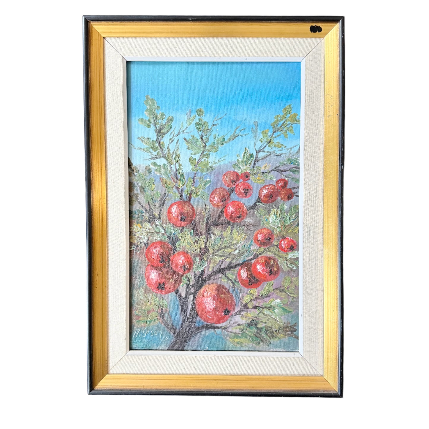 Winter Apples. Vintage Swedish Oil Painting.
