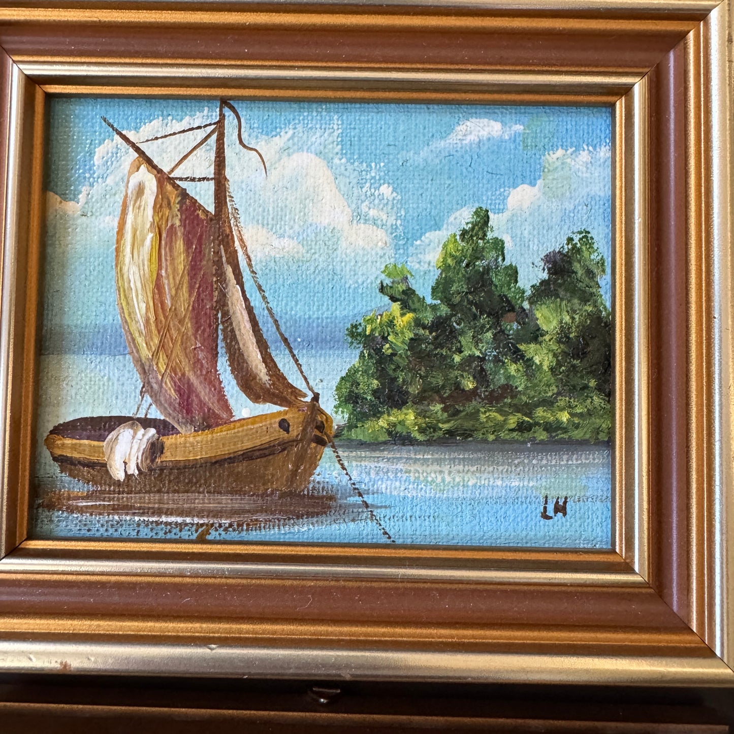 Swedish Landscape. 4 Vintage Miniature Oil Paintings.