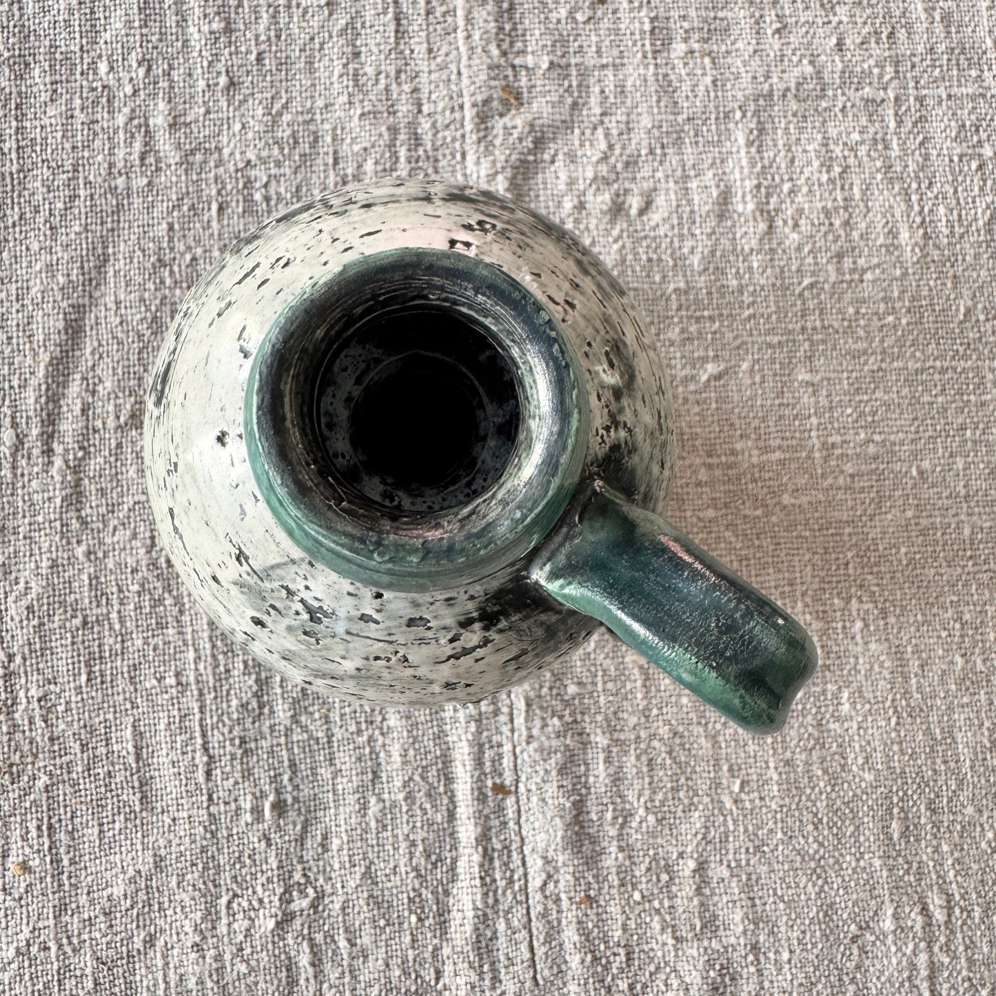 Arol, Norway. Vintage Stoneware Viking Ship Runes Candleholder Vase.