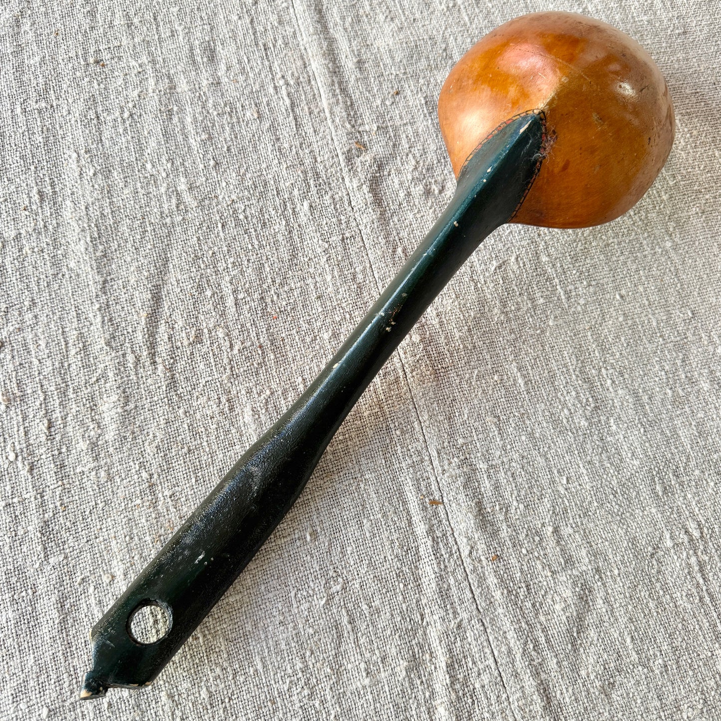 Sweden year 1893. Antique Large 17" Hand-painted Decorative Folk Art Wood Scoop.