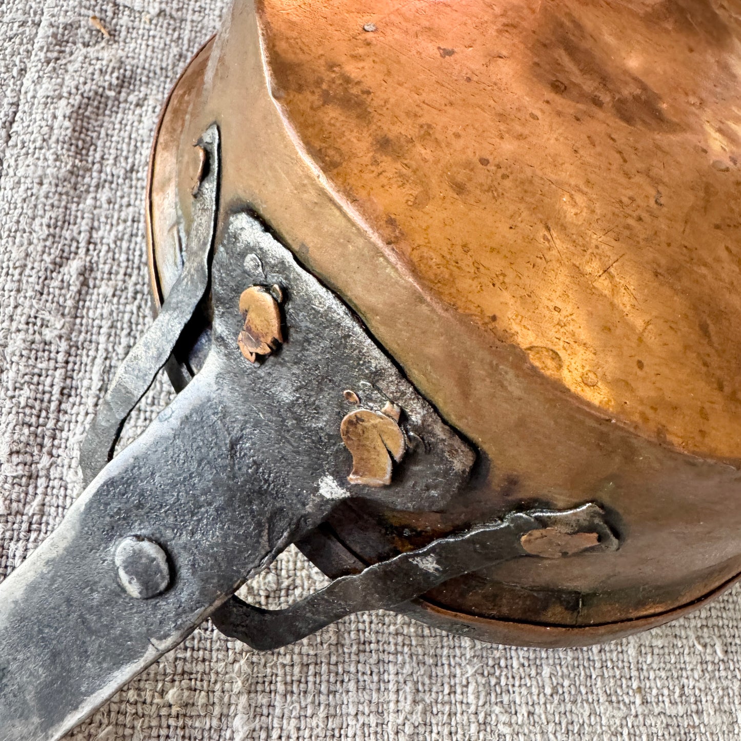 Sweden ca year 1800. Decorative Antique Copper Sauté Pan.