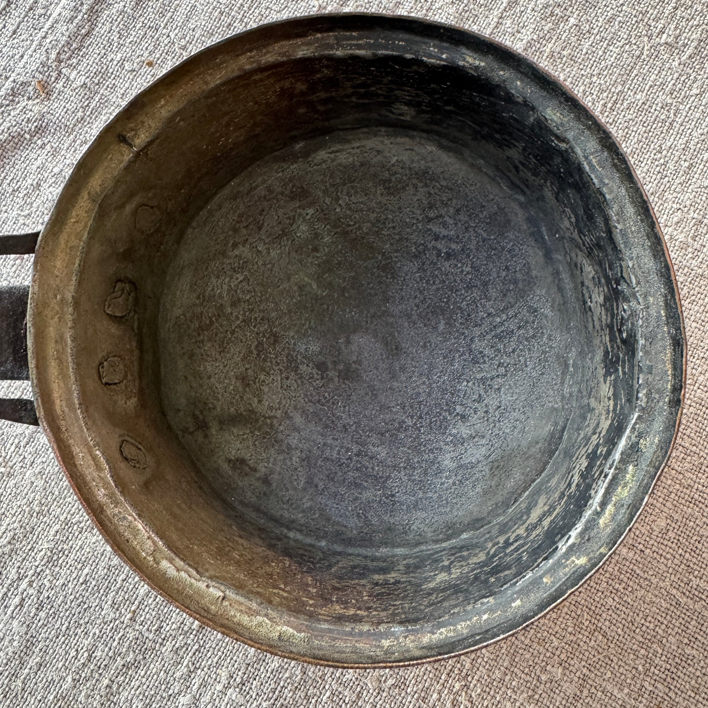Sweden ca year 1800. Decorative Antique Copper Sauté Pan.