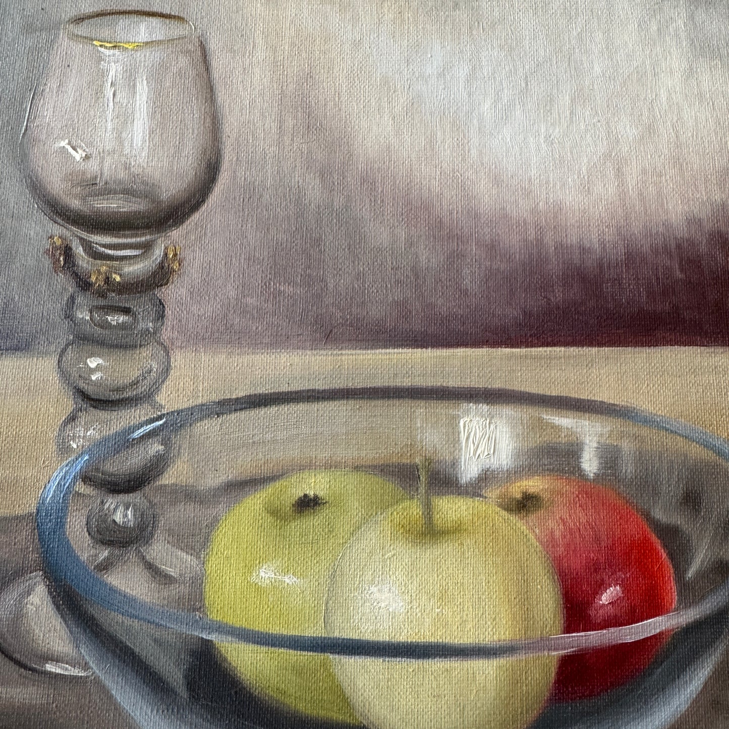 Threefold. Vintage Swedish Still Life Oil Painting.