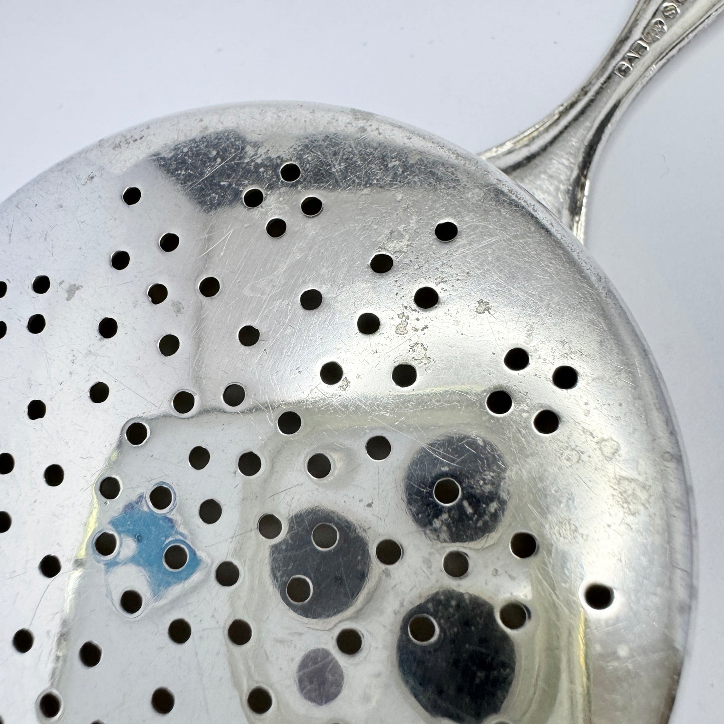 Sweden year 1924. Antique Art Deco Solid Silver Tea Strainer.