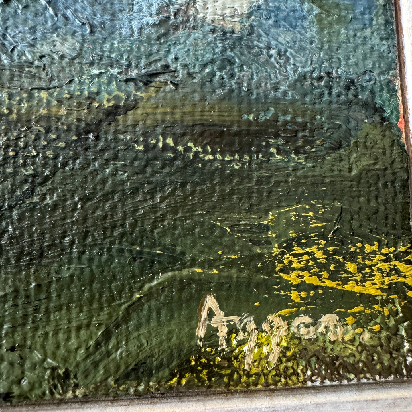 Trees. Vintage Scandinavian Oil Painting.