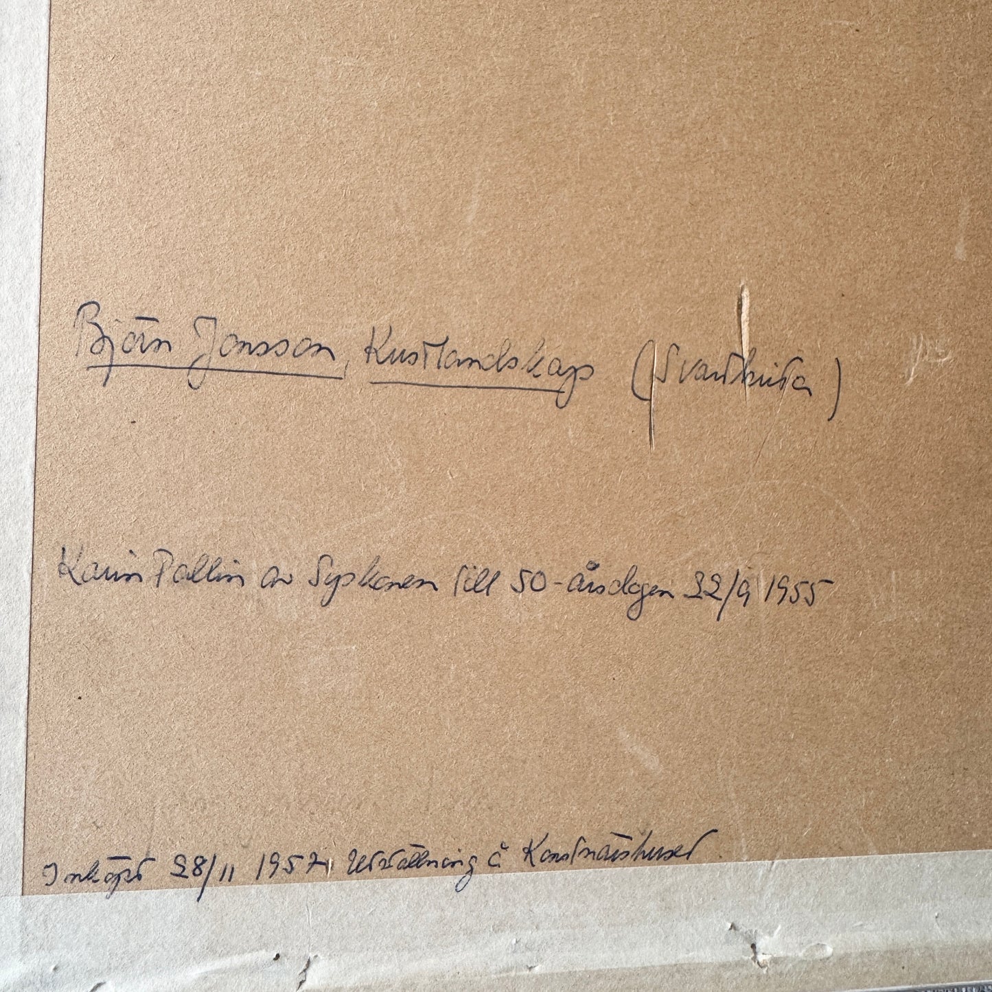 Shoreline 1955. Vintage Swedish Pen Drawing.