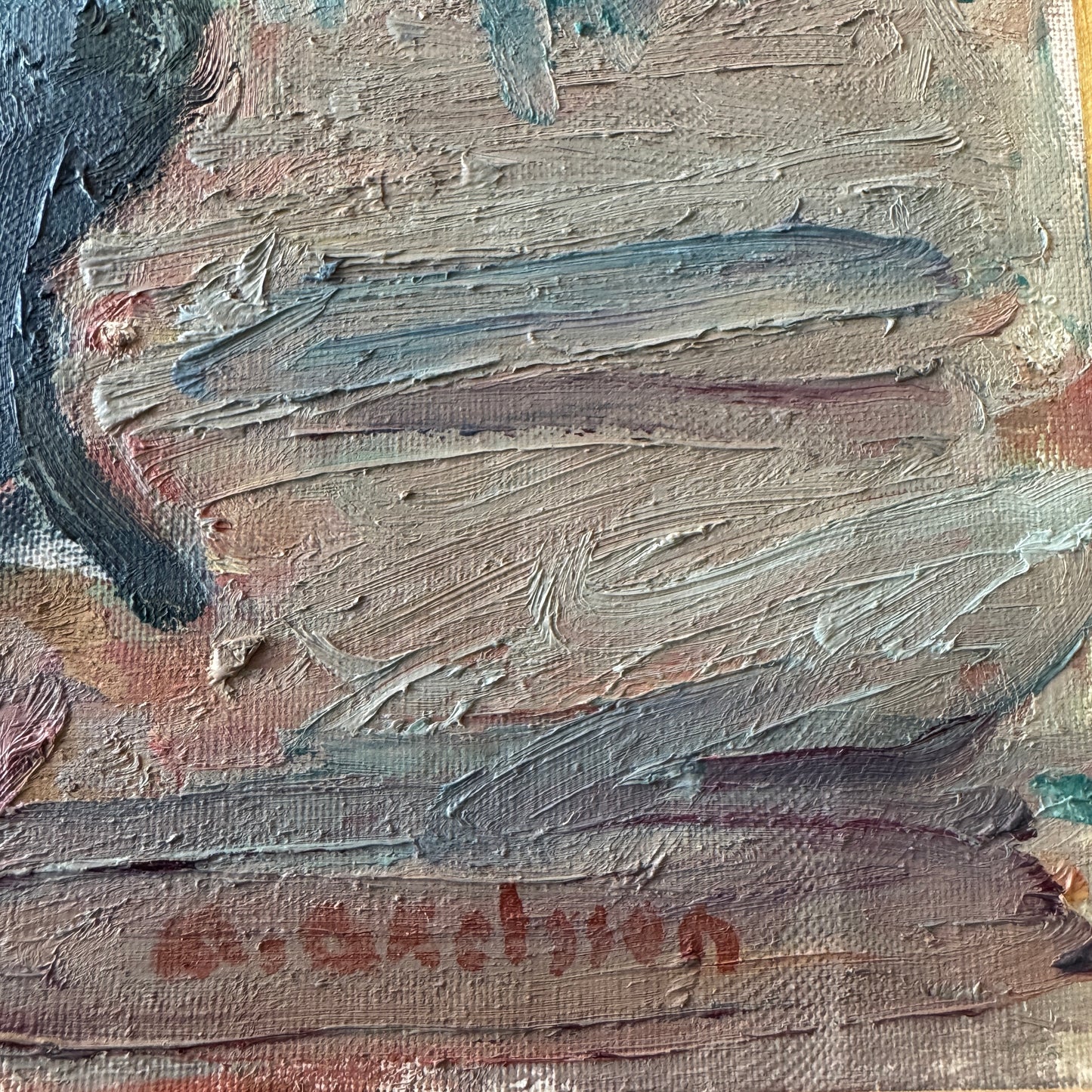 Olive Tree in Palamós. Vintage Oil Painting.