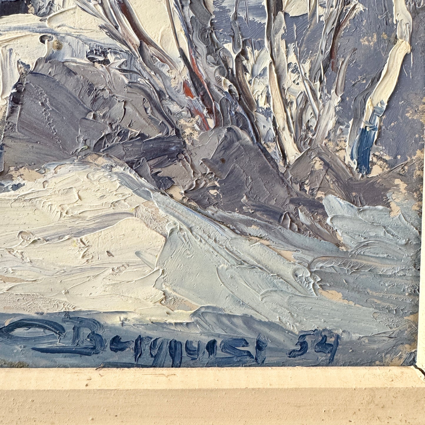 Lapponia 1954. Vintage Swedish Oil Painting.