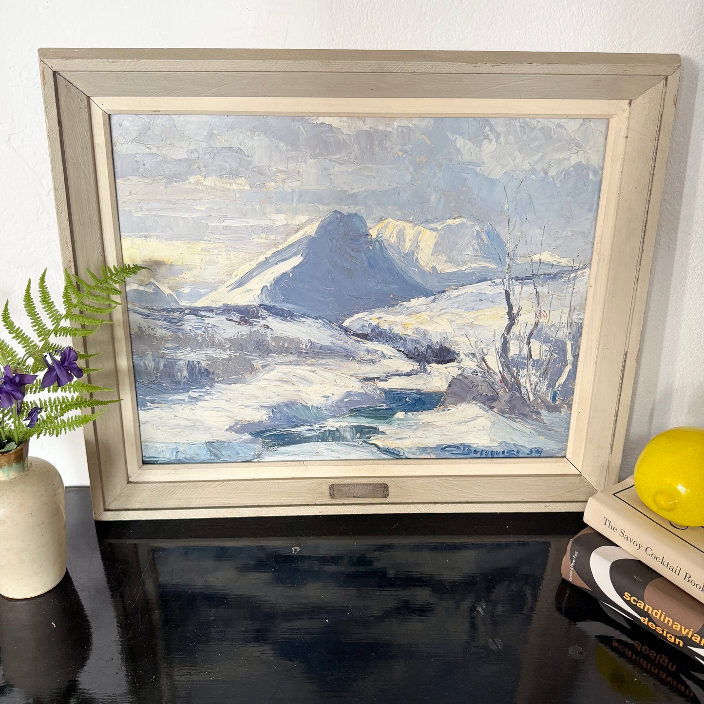 Lapponia 1954. Vintage Swedish Oil Painting.