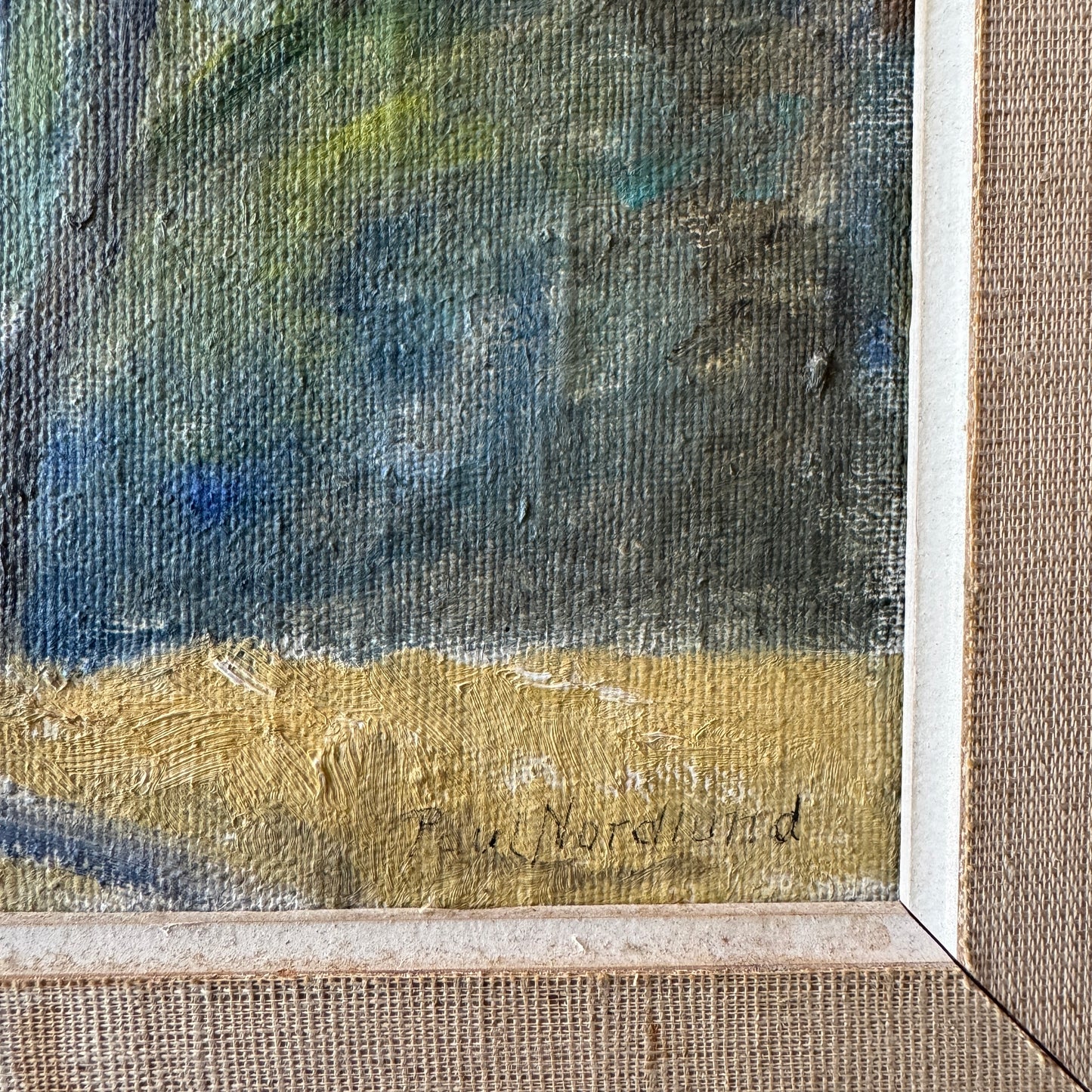 Öland Village Path. Vintage Swedish Oil Painting.