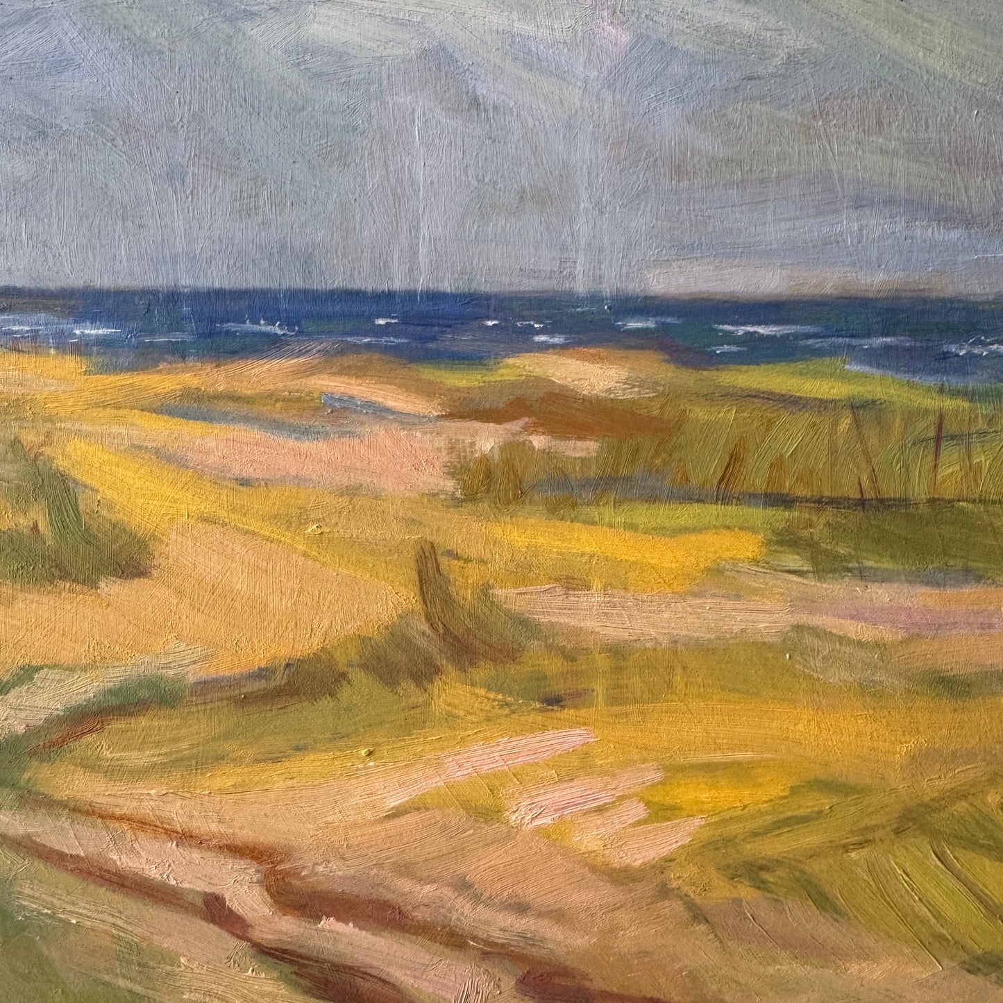 Light Over Danish Dunes. Vintage Oil Painting.