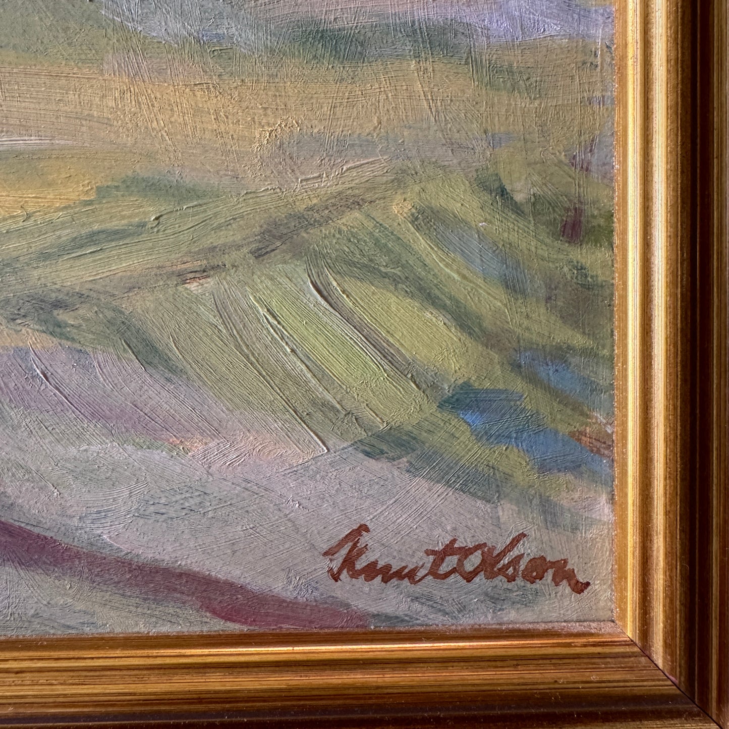 Light Over Danish Dunes. Vintage Oil Painting.