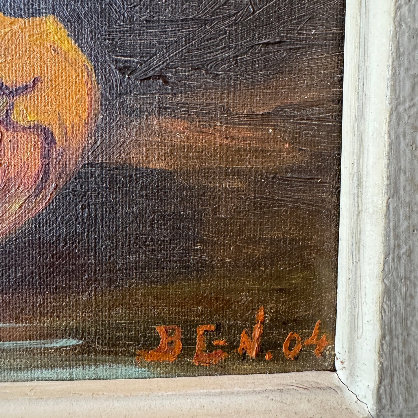 Amber Still Life 1904. Antique Oil Painting.