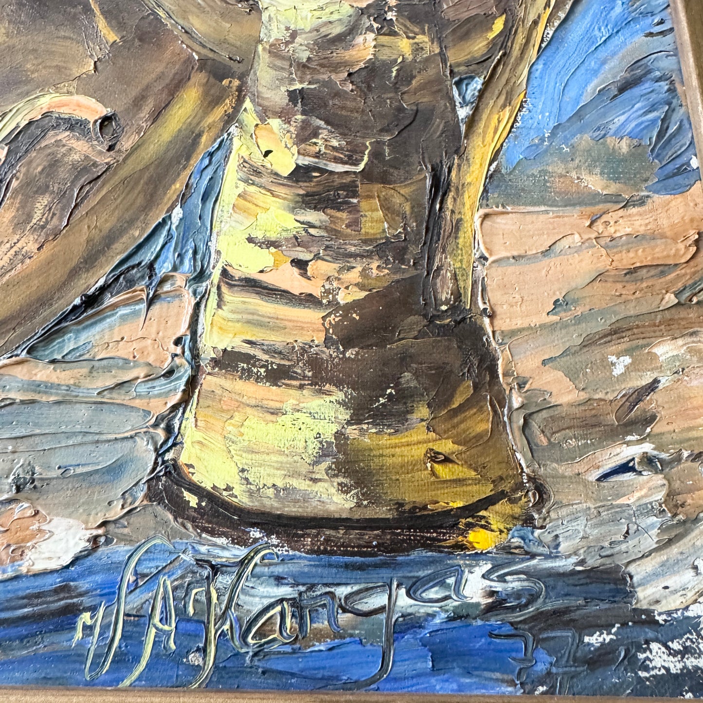The Copper Family. Vintage Swedish Still Life Oil Painting.