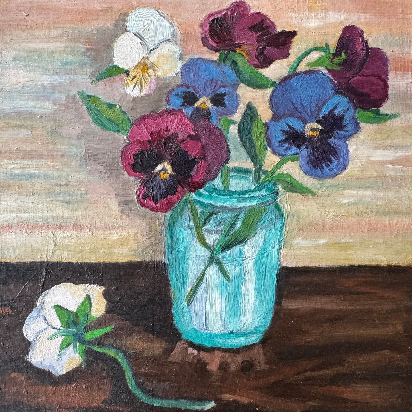 Memory of Spring 1948. Vintage Norwegian Oil Painting