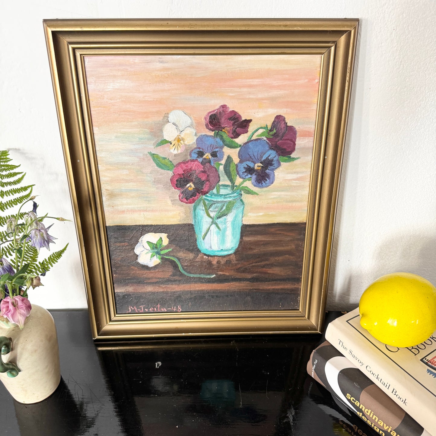 Memory of Spring 1948. Vintage Norwegian Oil Painting