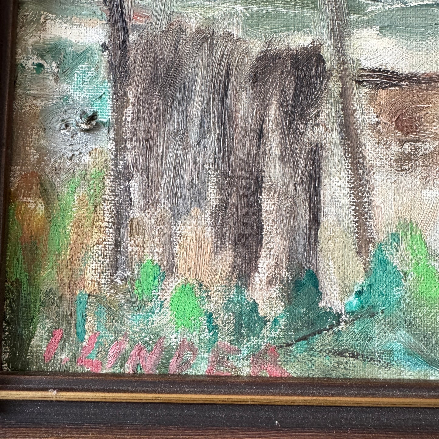 Hanging Nets, Österlen. Vintage Swedish Oil Painting.