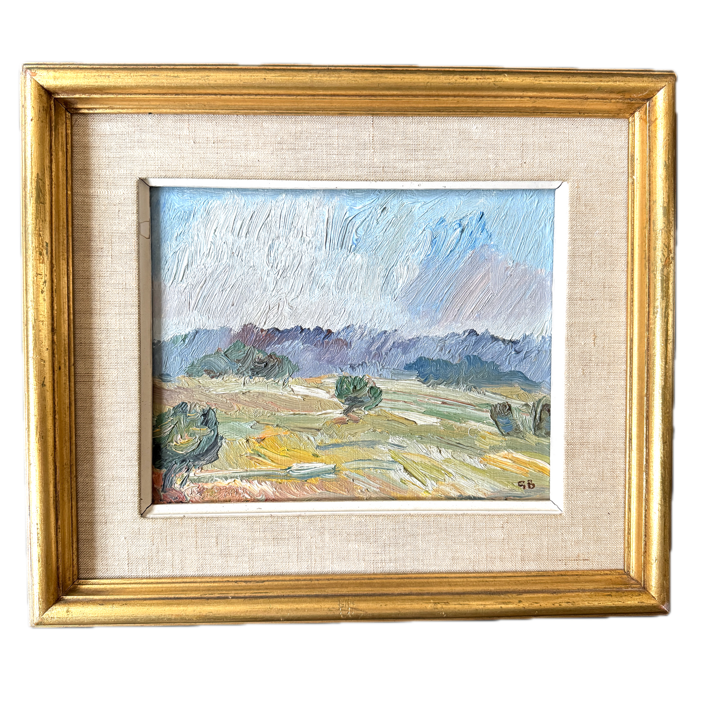 Fields of Gotland 1952. Vintage Swedish Oil Painting.