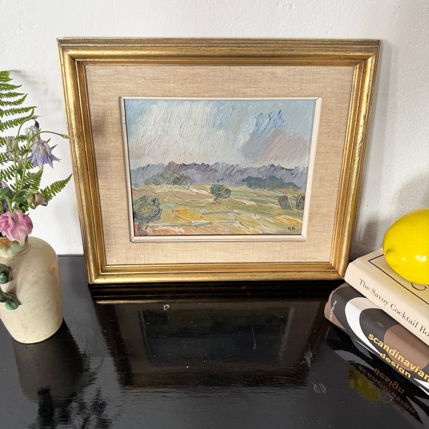Fields of Gotland 1952. Vintage Swedish Oil Painting.