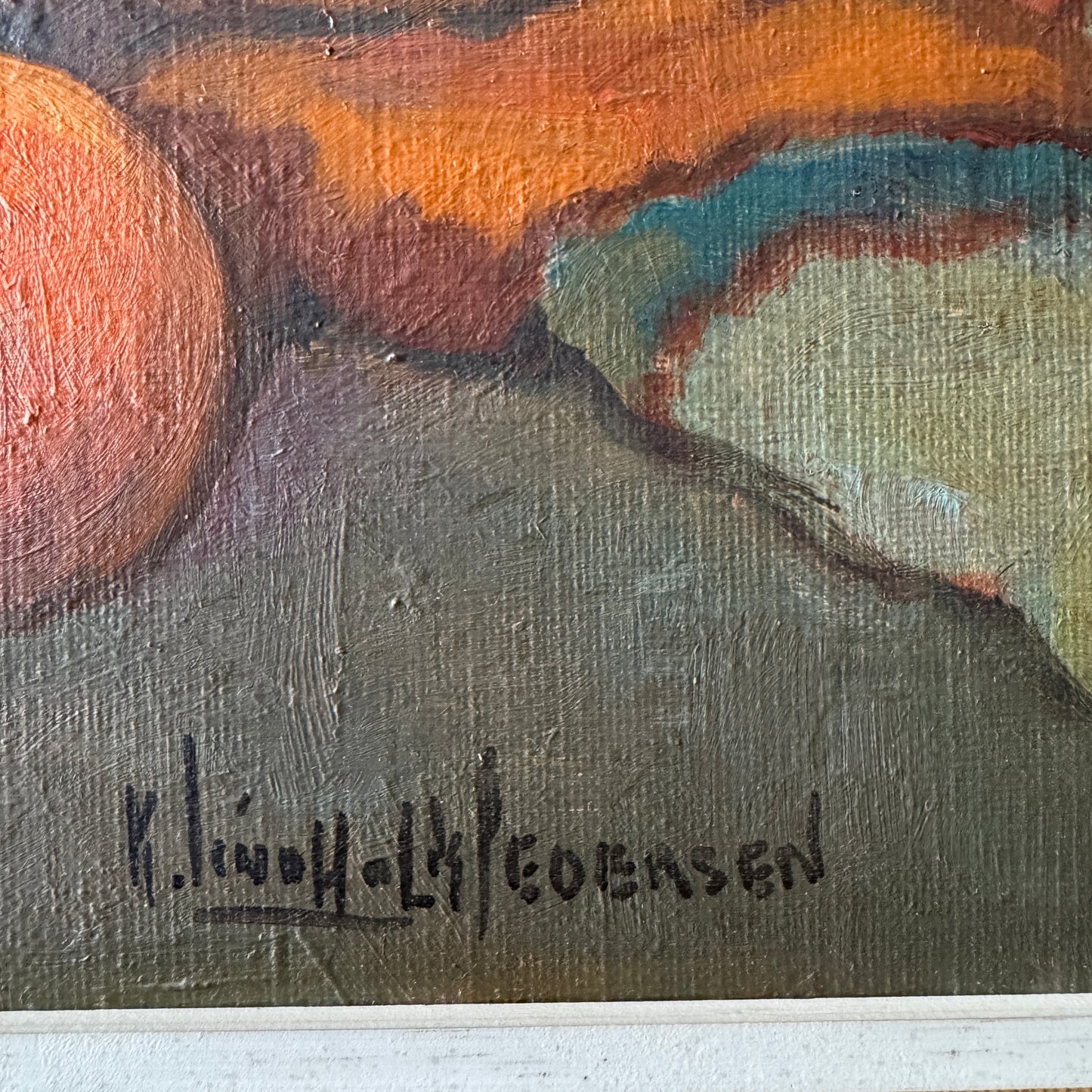The Framed Within. Vintage Danish Oil Painting.