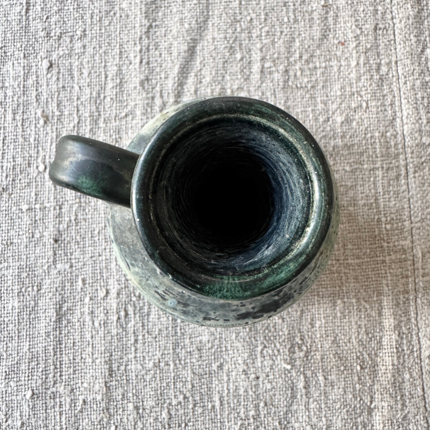 Arol, Norway. Vintage Stoneware Viking Ship Runes Candleholder Vase