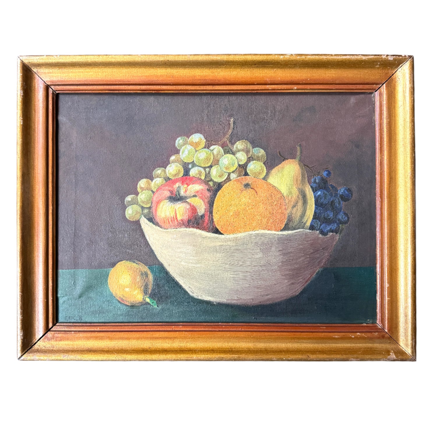 Ceramic Rest. Vintage Swedish Still Life Oil Painting.