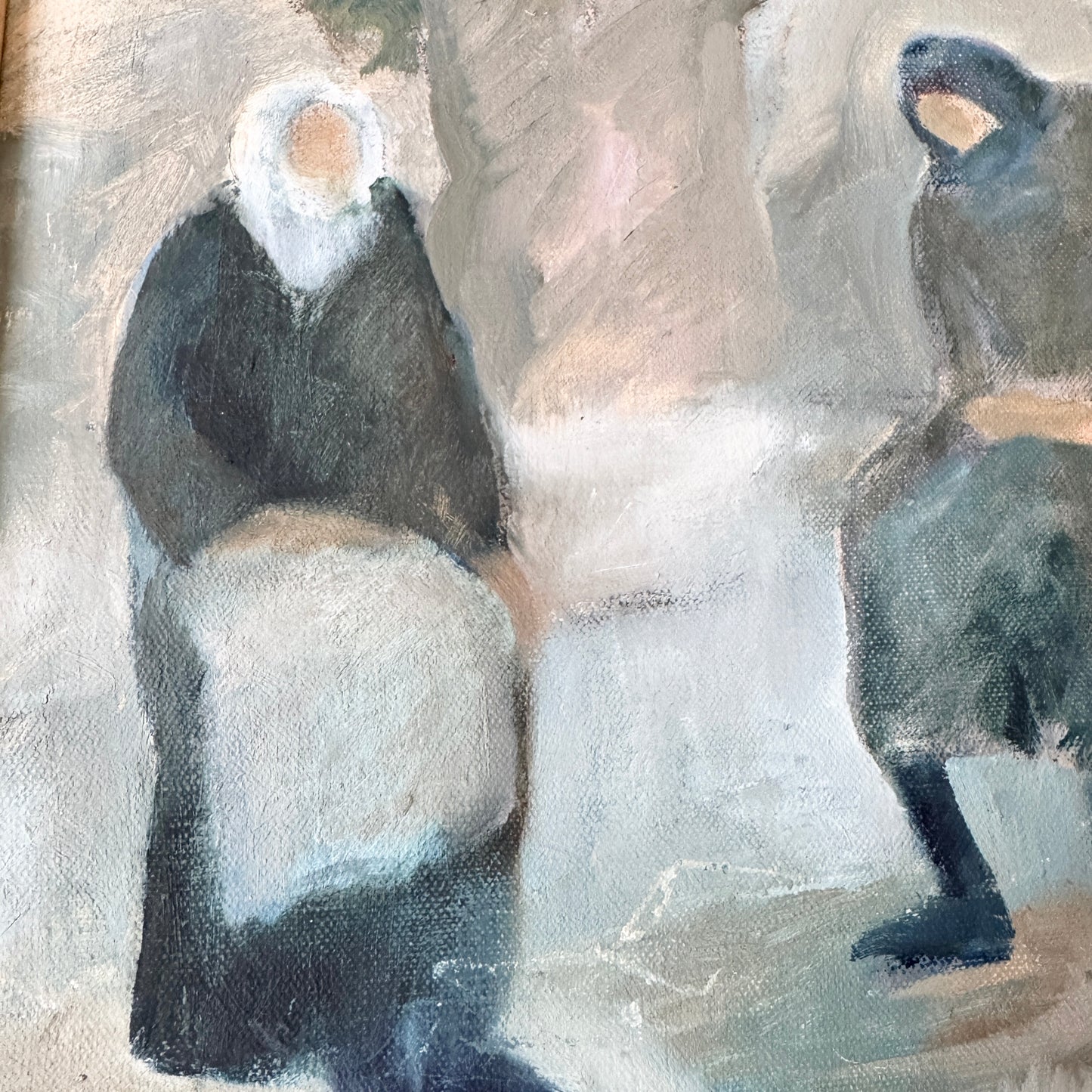 Rest. Vintage Swedish Oil Painting.