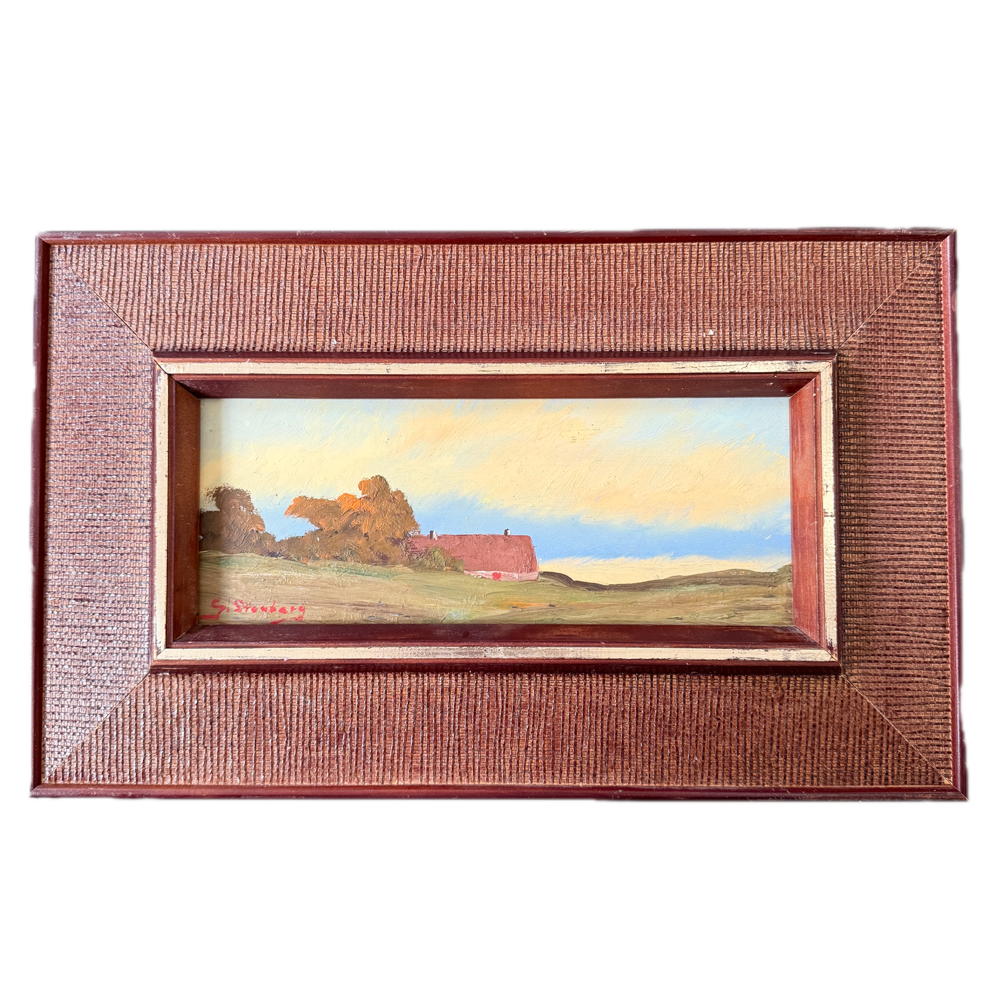 Fields of Home. Vintage Swedish Oil Painting.