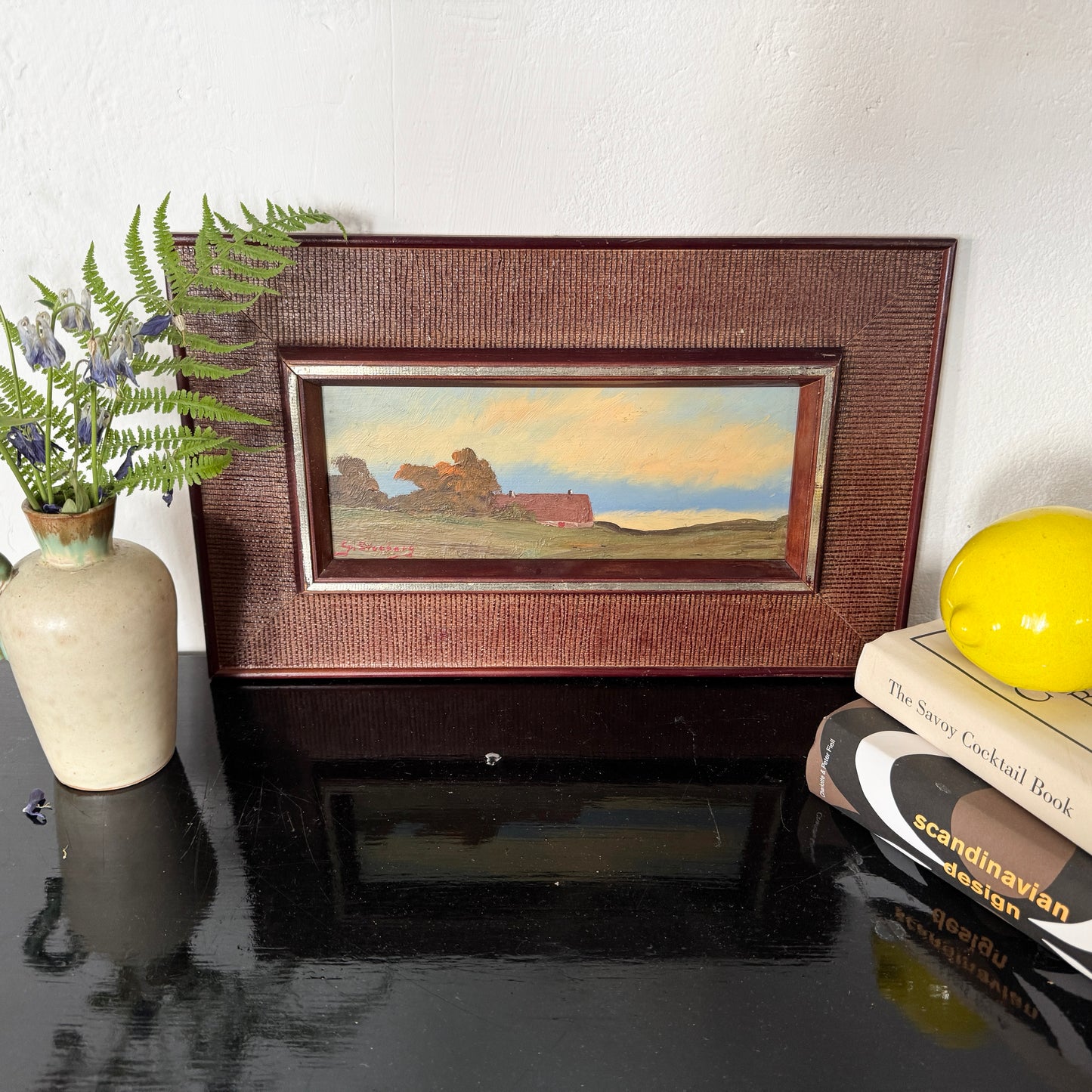 Fields of Home. Vintage Swedish Oil Painting.