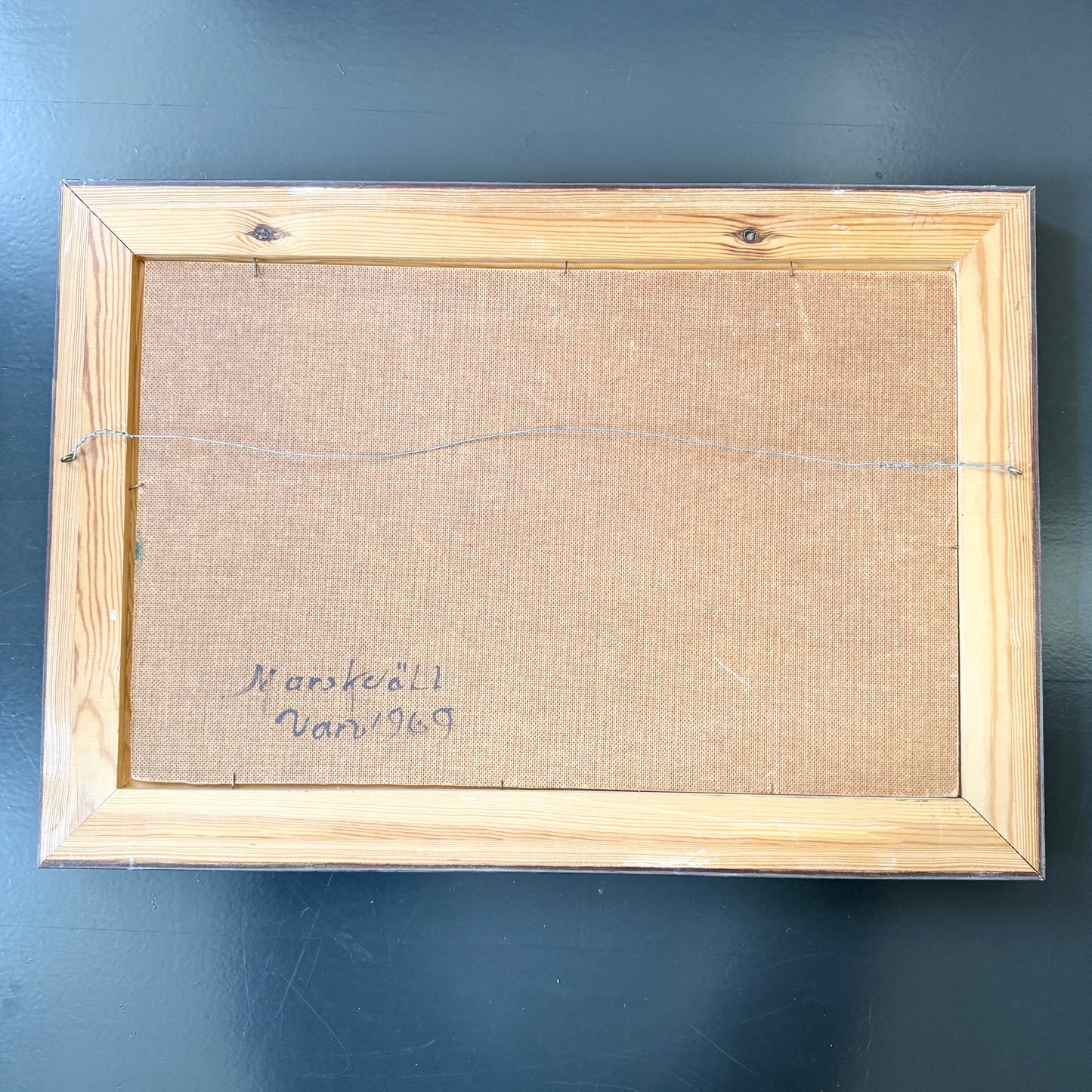 Evening in March, 1969. Vintage Swedish Oil Painting by Birger Hjelm.