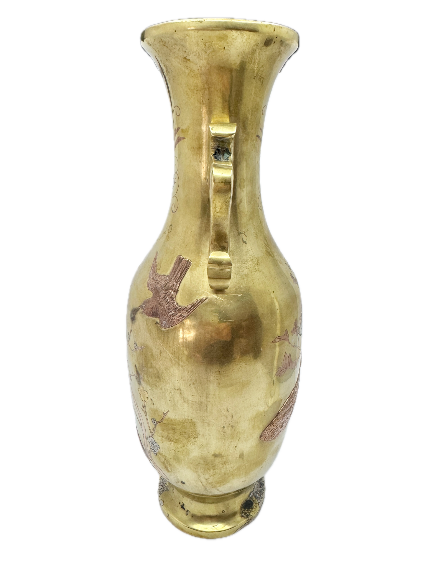 Japan. Large Antique Mixed Metal Vase.