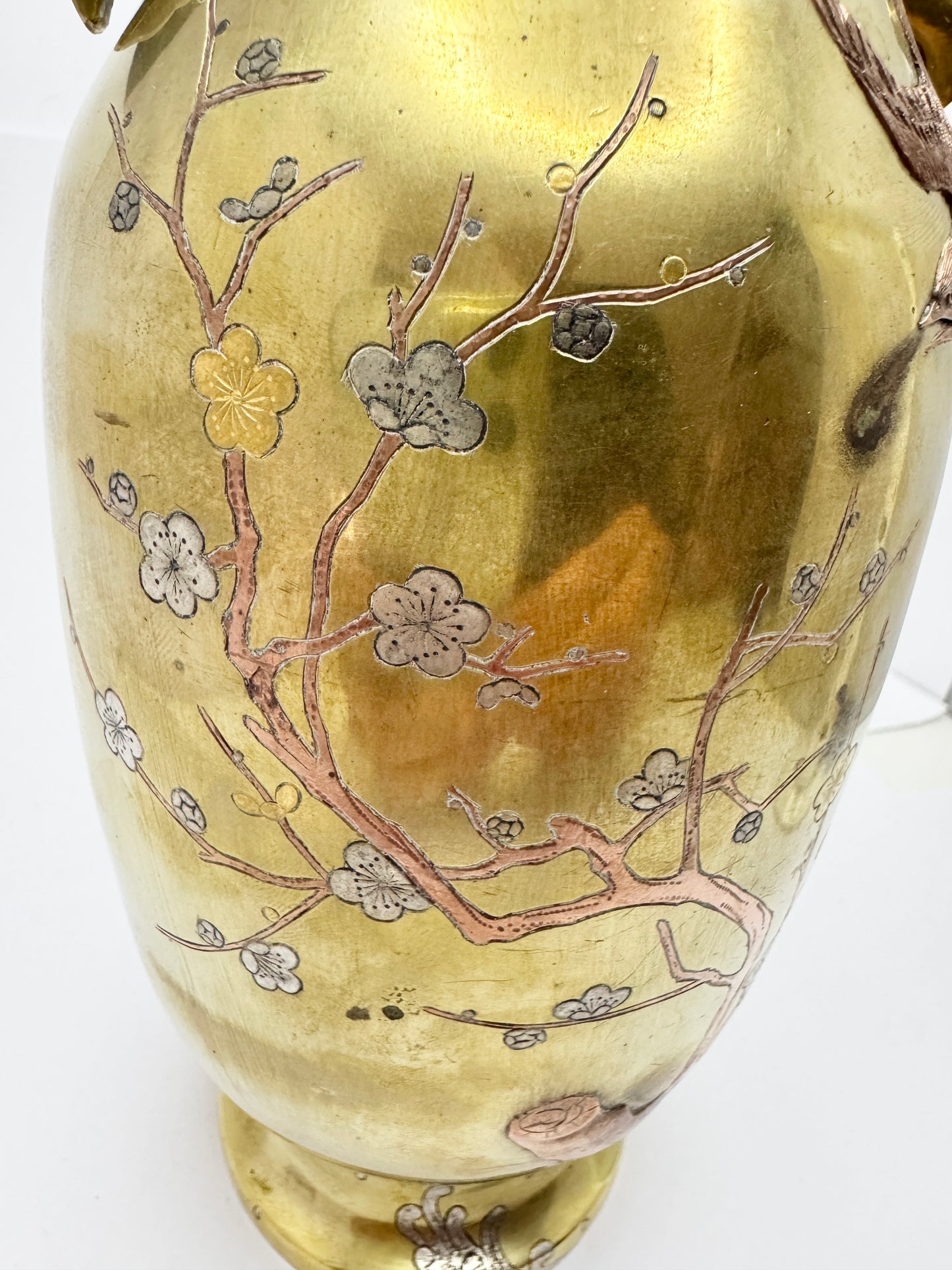 Japan. Large Antique Mixed Metal Vase.