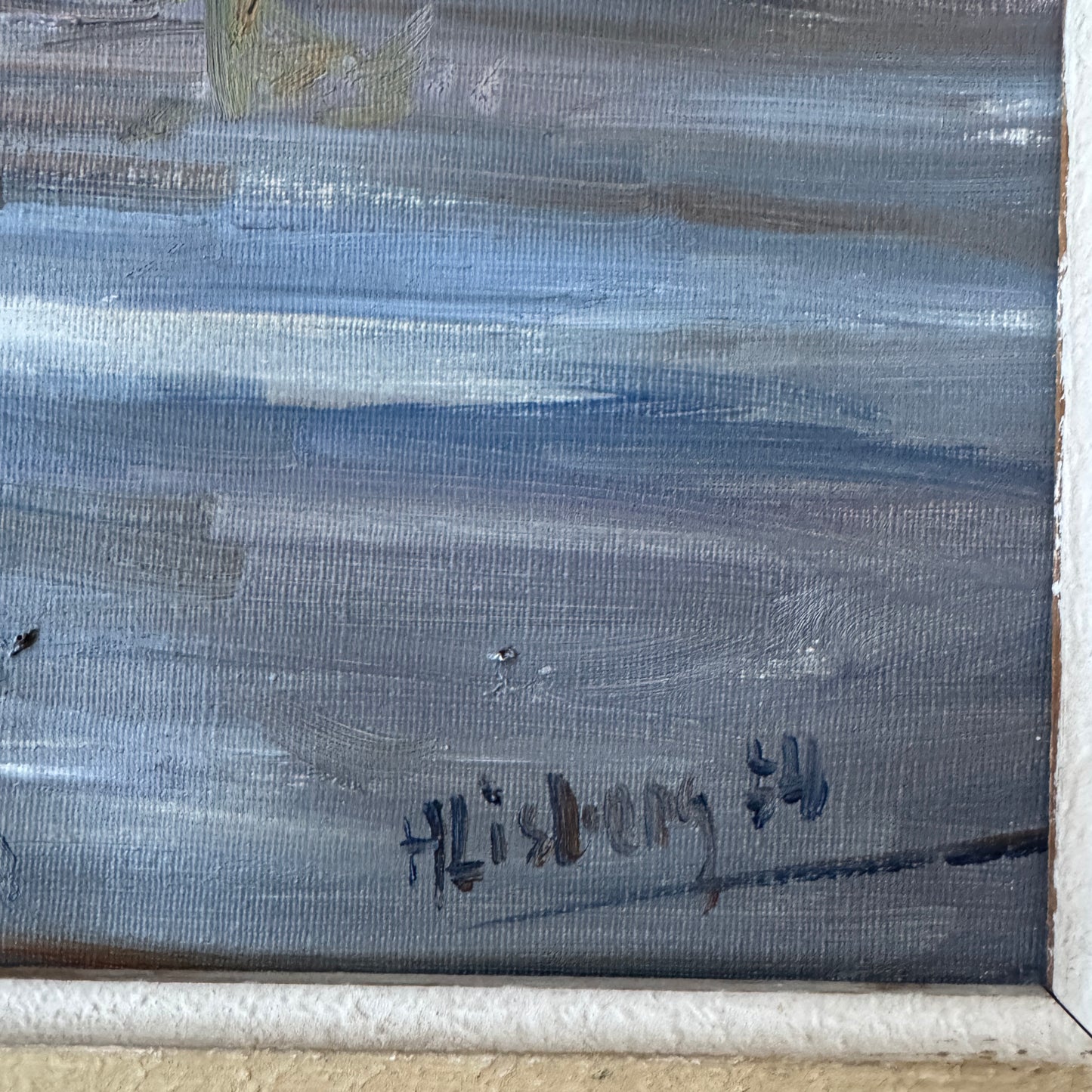 Succession 1954. Vintage Scandinavian Oil Painting.
