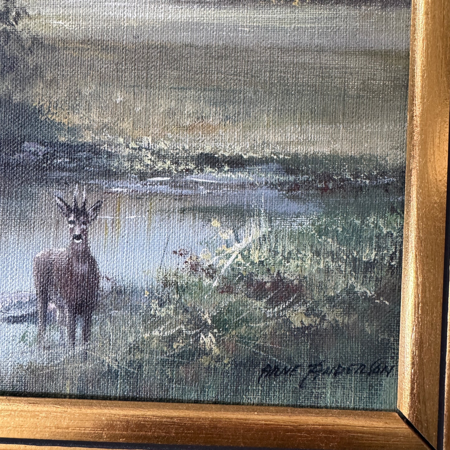 The Pause. Vintage Swedish Oil Painting.