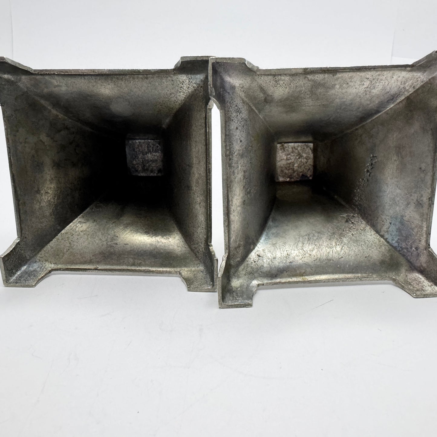Just Andersen, Denmark ca 1930s. Vintage Pair of Pewter Candlesticks.