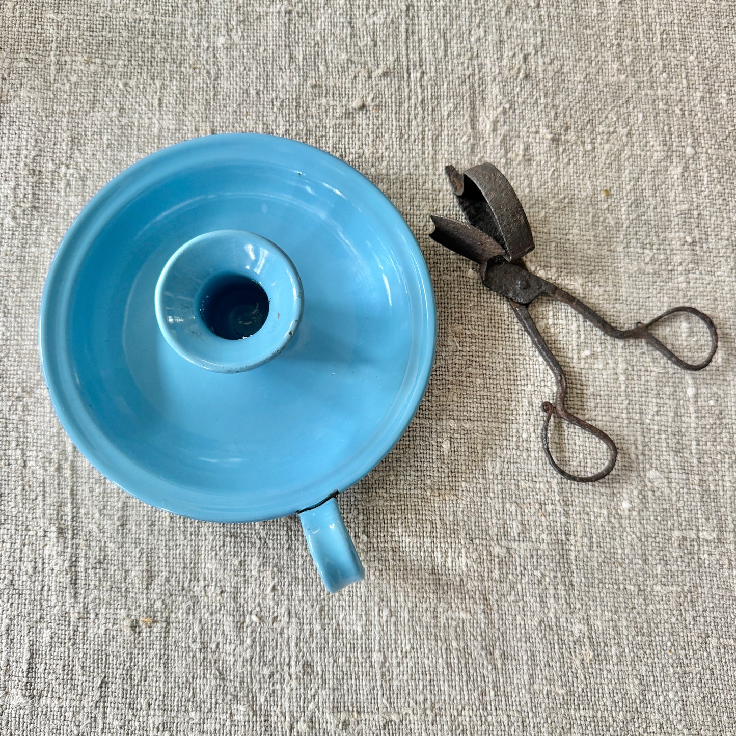 Georgian meets the 50s. Chamber Candlestick and Candle Snuffer Scissors