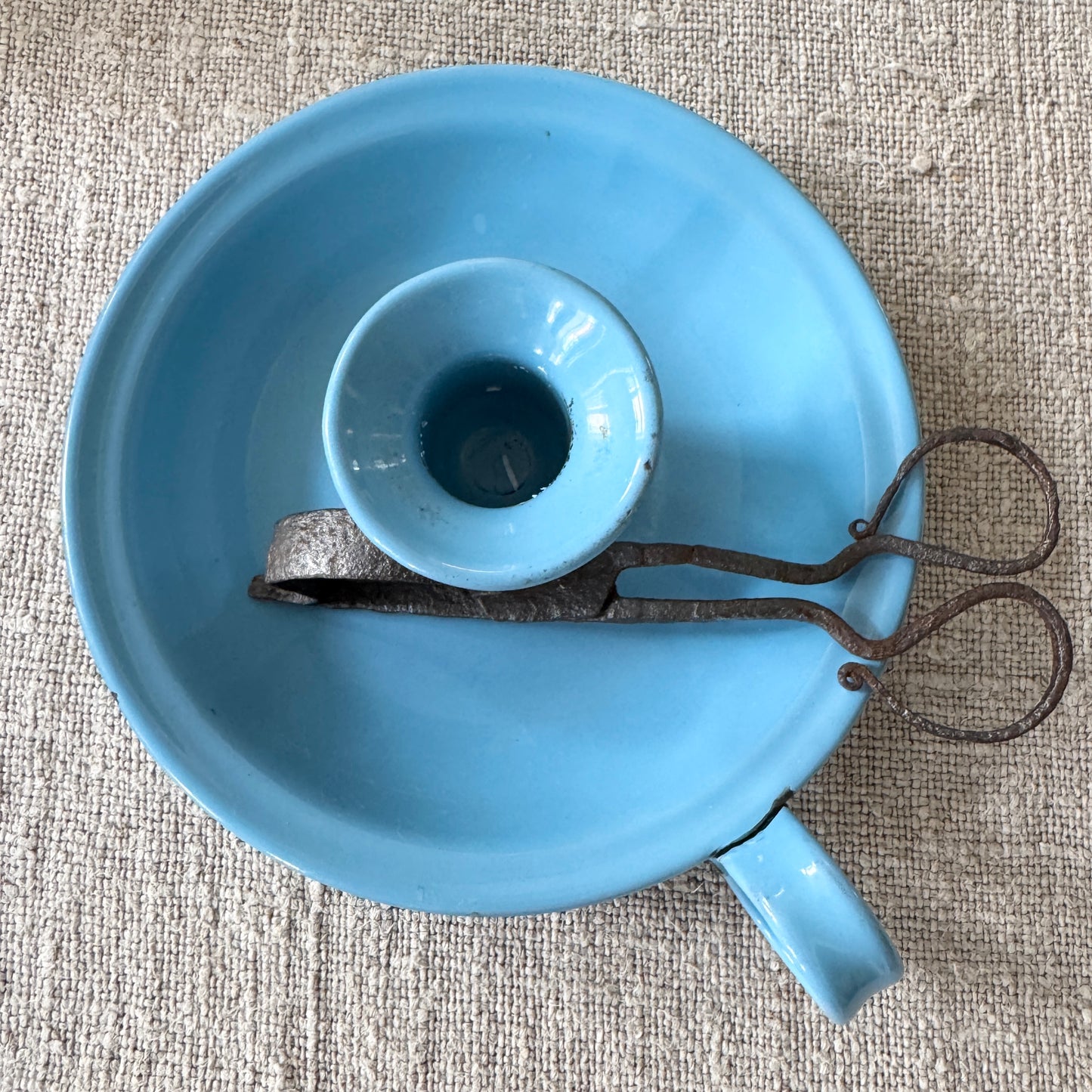 Georgian meets the 50s. Chamber Candlestick and Candle Snuffer Scissors