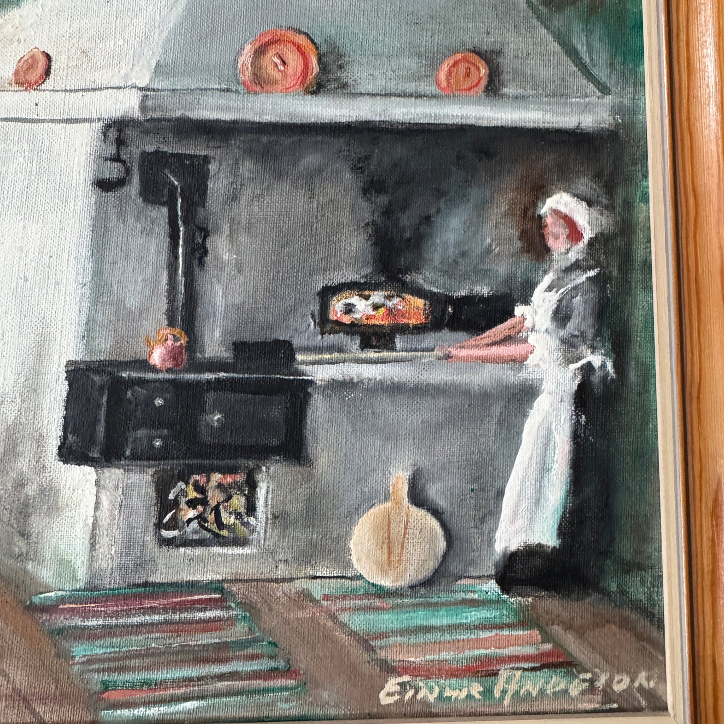 The Warmth of Tradition. Vintage Swedish Oil Painting.