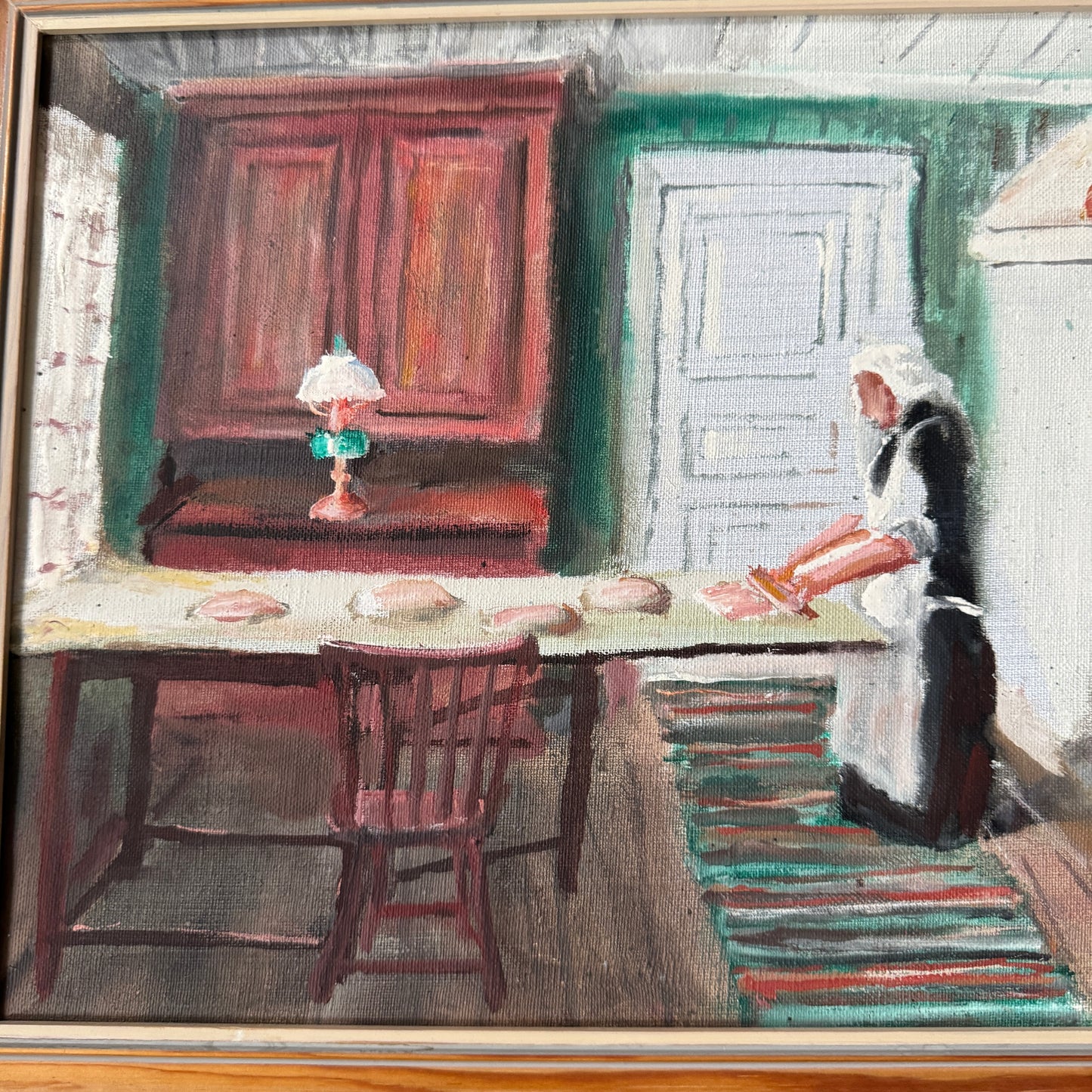 The Warmth of Tradition. Vintage Swedish Oil Painting.