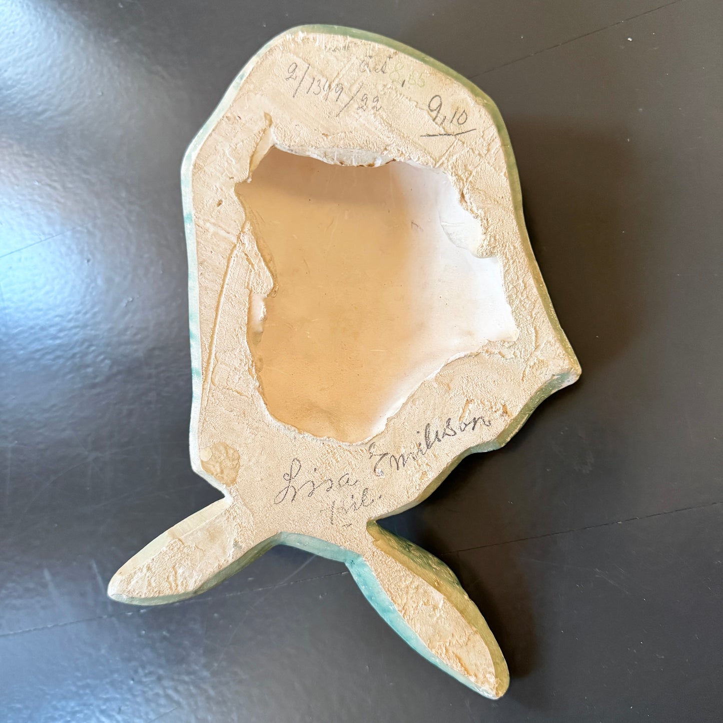 Vintage ca 1930s Art Deco Ceramic Lady Face Wall Plaque