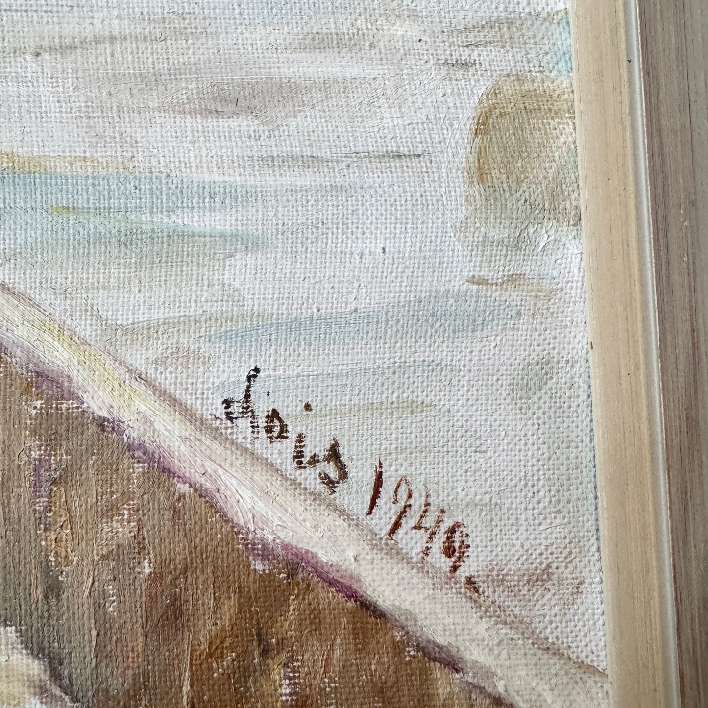 Where the Road Disappears, 1949. Vintage Swedish Oil Painting.