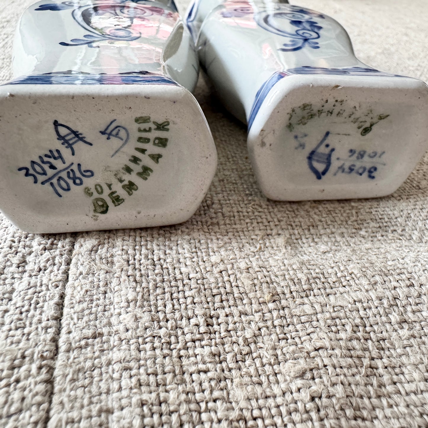 Alumnia, Copenhagen Denmark. Two Fajance Vases early 1900s.