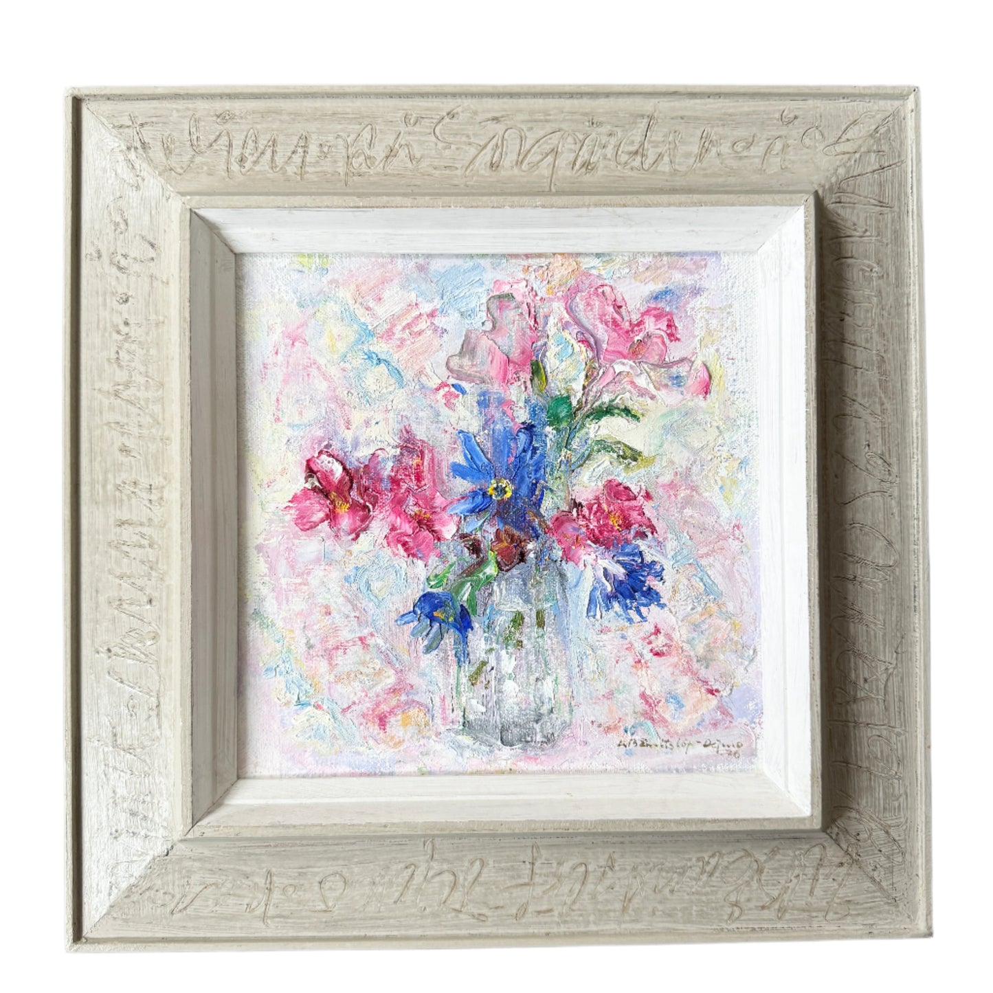 Småblommor. Vintage Swedish Oil Painting by Ulla-Britta Emitslöf-Dejmo