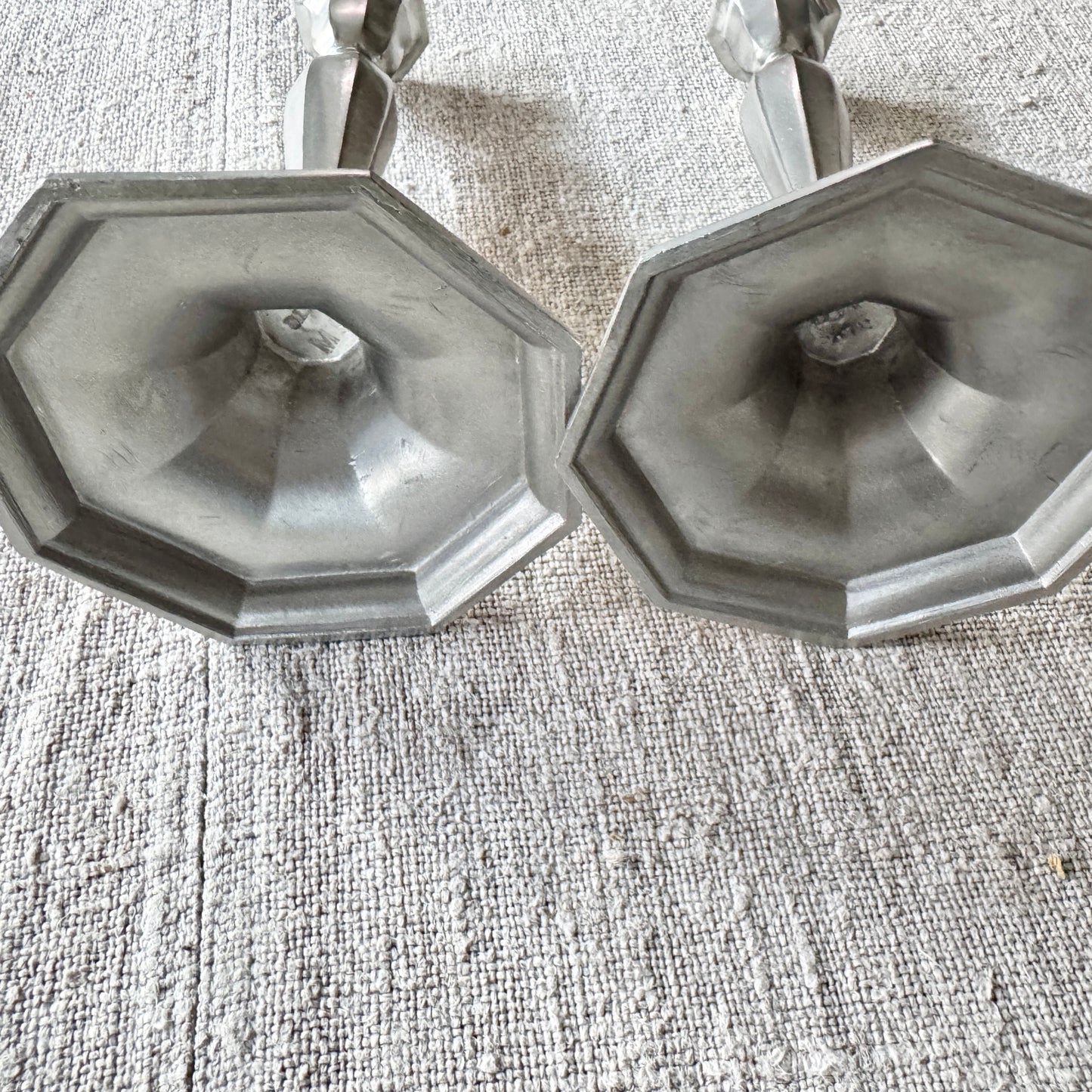 JLH, Sweden 1962. Vintage Mid-century Pewter Candlesticks
