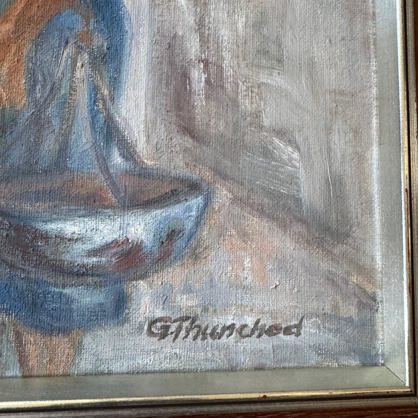 The Olive Vendor. Vintage Oil Painting.