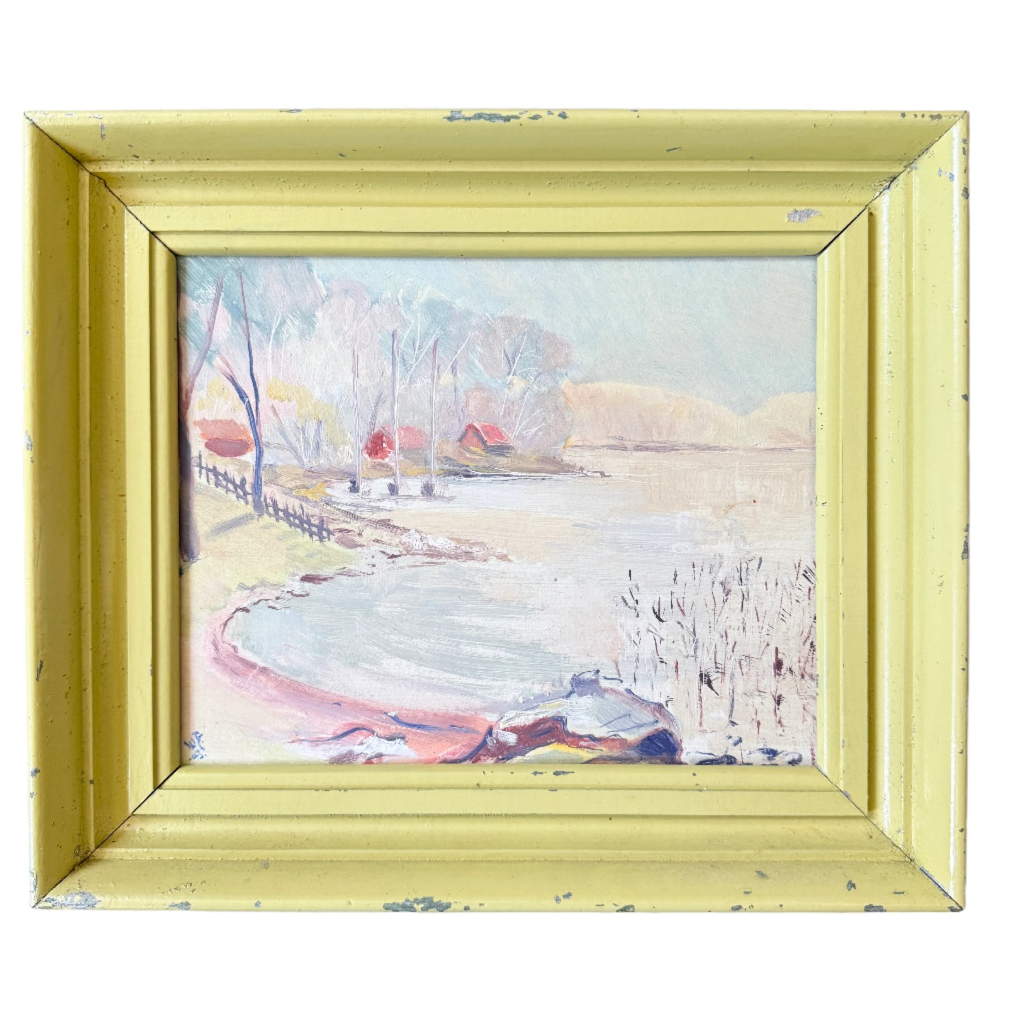 Djurgården 1943. Vintage Swedish Oil Painting.